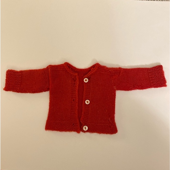 Other - 1950 VINTAGE RED WOOL TINY DOLL SWEATER